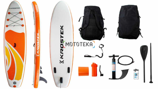 Надувная доска для sup - бординга Krostek (Кростек) двухслойная #2 Orange/Yellow (10.6FT)